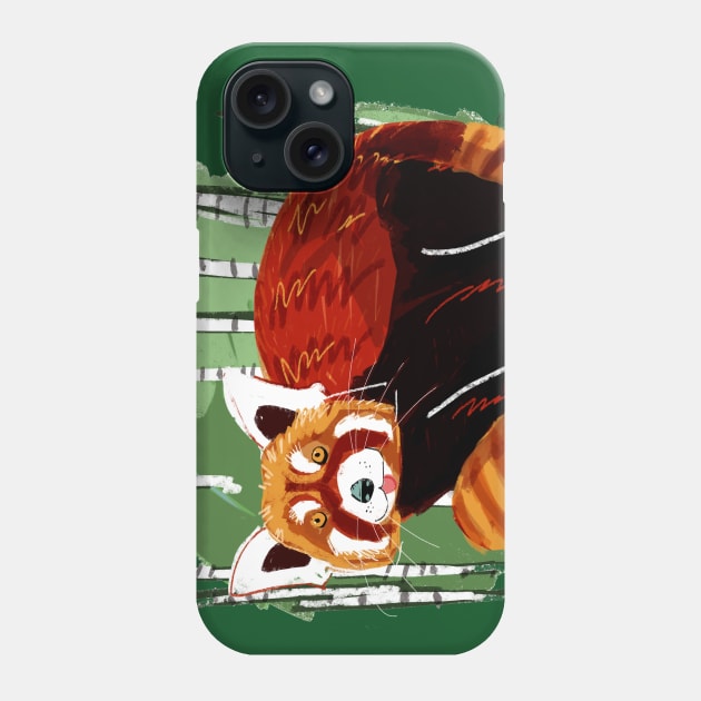 Red Panda in the bamboo forest Phone Case by belettelepink