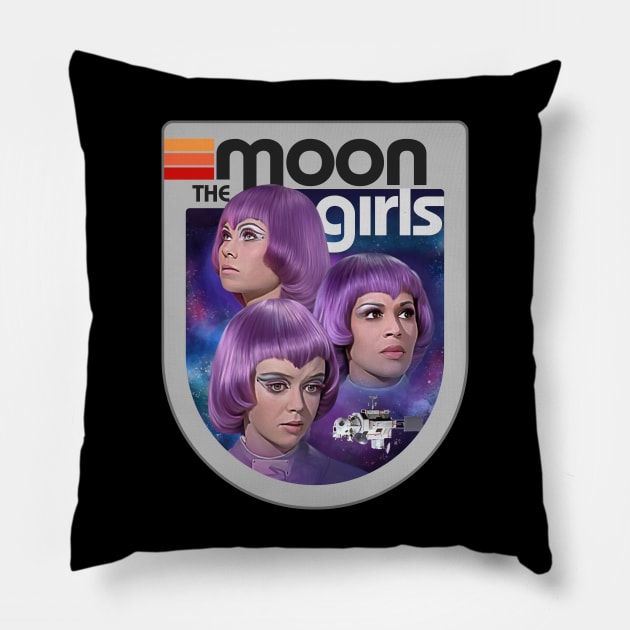 Moonbase girls Pillow by Trazzo