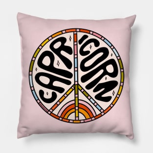 Capricorn Peace Sign Pillow