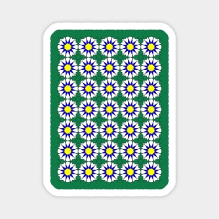 Islamic Geometric pattern 002 Blue & Yellow Magnet