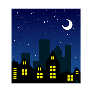 Minimalistic night cityscape T-Shirt