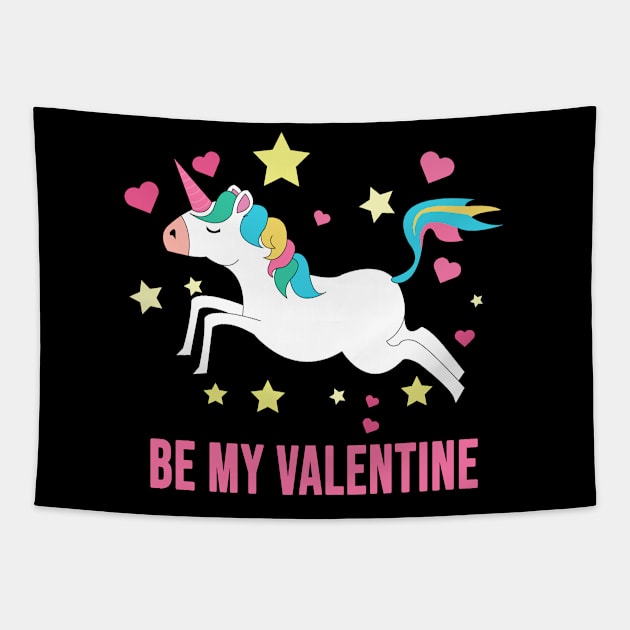 Valentine unicorn Tapestry by Brash Ideas