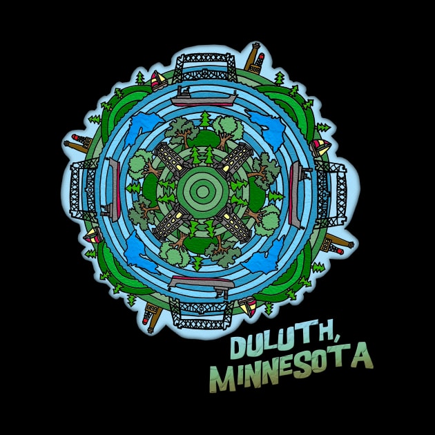 Duluth, Minnesota Themed Mandala Style Drawing by gorff