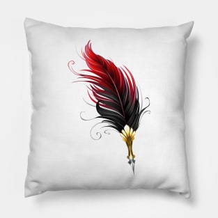 Red feather pen Pillow