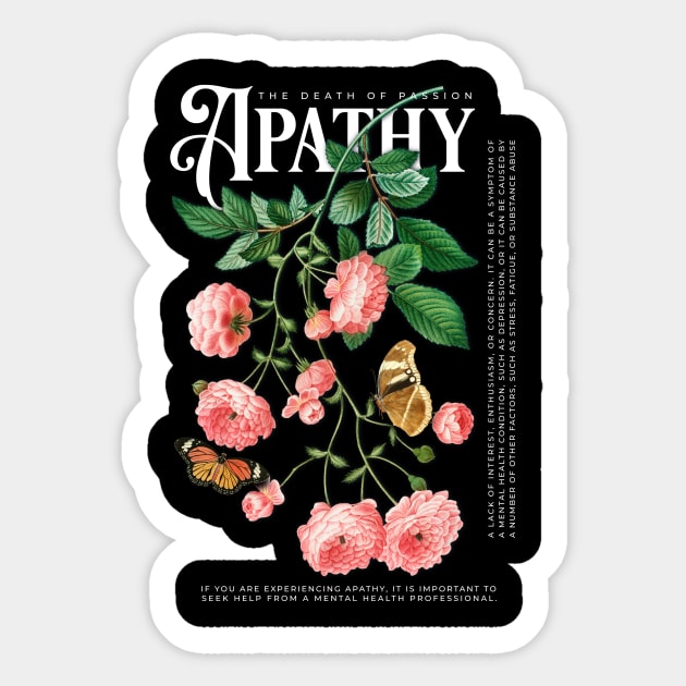 Apathy Mental Health Design - Mental Health - Sticker | TeePublic