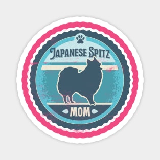 Japanese Spitz Mom - Distressed Japanese Spitz Silhouette Magnet