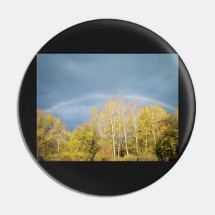 Rainbow Above the Autumn Forest Pin