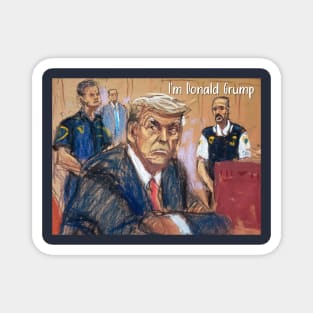 Grumpy Trumpy - Donald Trump in Court sketch Magnet