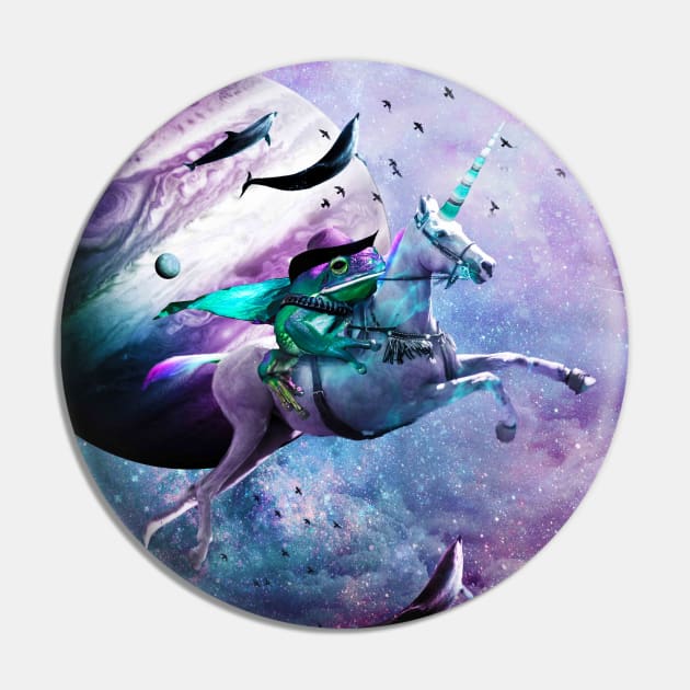 Epic Frog Riding Unicorn Pin by Random Galaxy