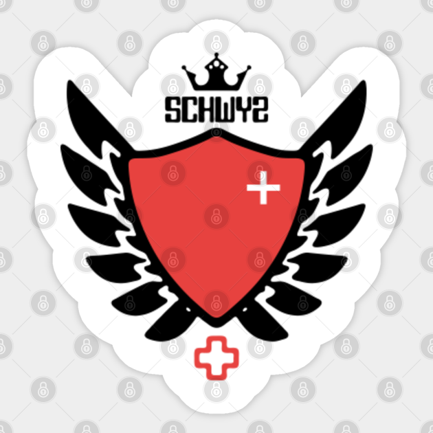 Schwyz Wappen Schweiz Schwyz Switzerland Coat Of Arms Autocollant Teepublic Fr