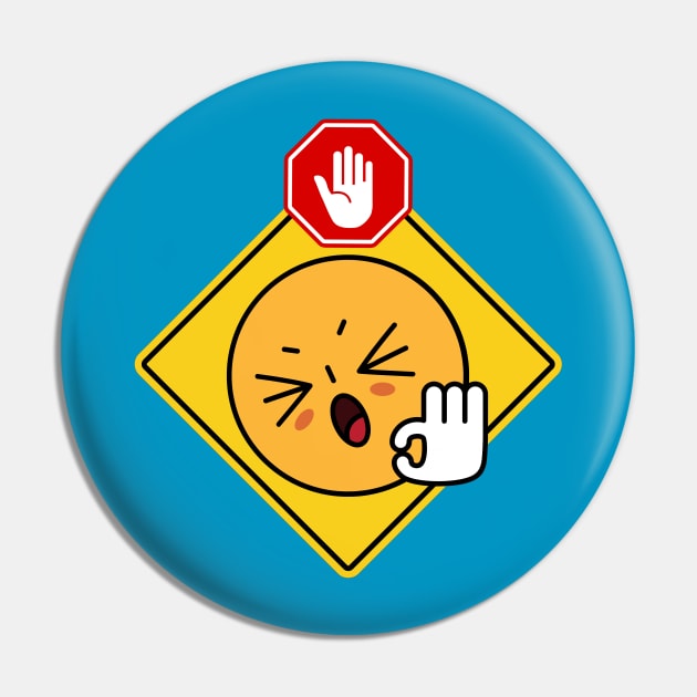 Alert Warning Facial Emoji Expressions 20 Emoji Art Pin TeePublic