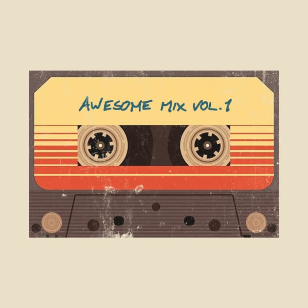 Awesome Mix Vol 1 Vintage Retro Guardians Of The Galaxy by Bigfinz