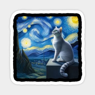 Burmilla Starry Night Inspired - Artistic Cat Magnet