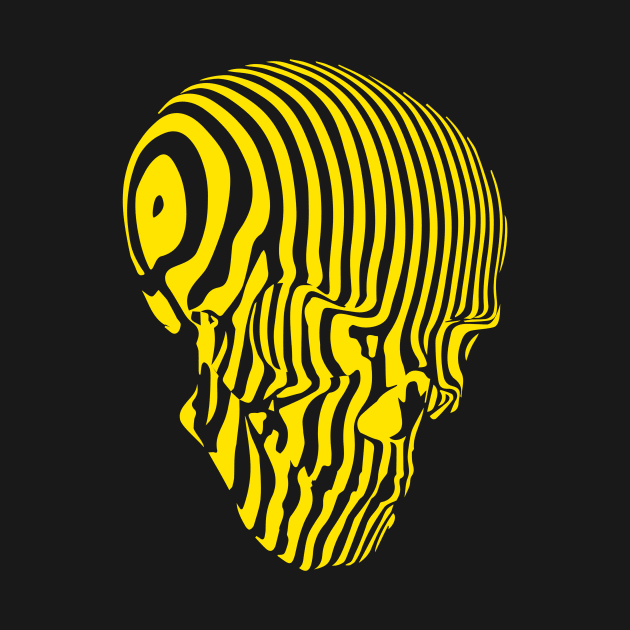 Yellow Striped Skull by DavidLoblaw