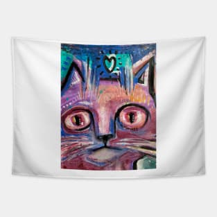 Pink cat Tapestry