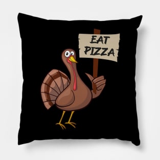 Thanksgiving Turkey Eat Pizza Pillow