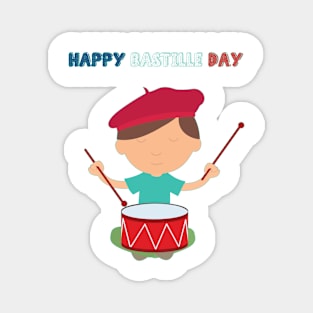 Little Kid and French Drum - Bastille Day Magnet