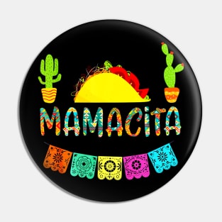 Mamacita Taco Mexican Fiesta Cactus Cinco De Mayo Pin