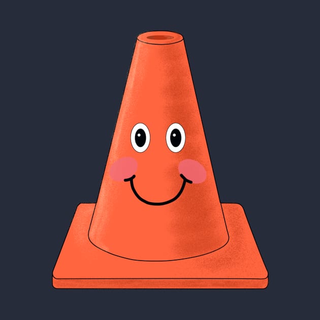 Cute smiling orange traffic cone by StephJChild