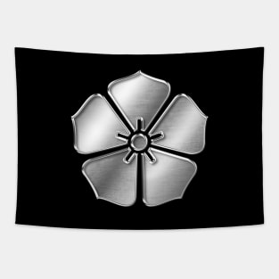 Akechi Clan Kamon Silver Chrome Tapestry