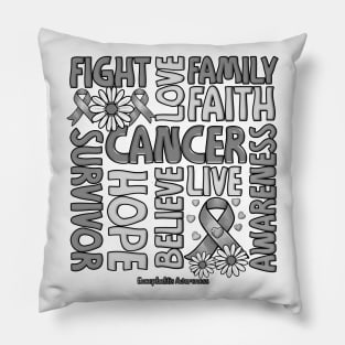 Encephalitis Awareness - Fight love survivor ribbon Pillow