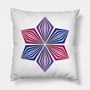 Bisexual Pride Flag Colored Geometric Starburst Pillow