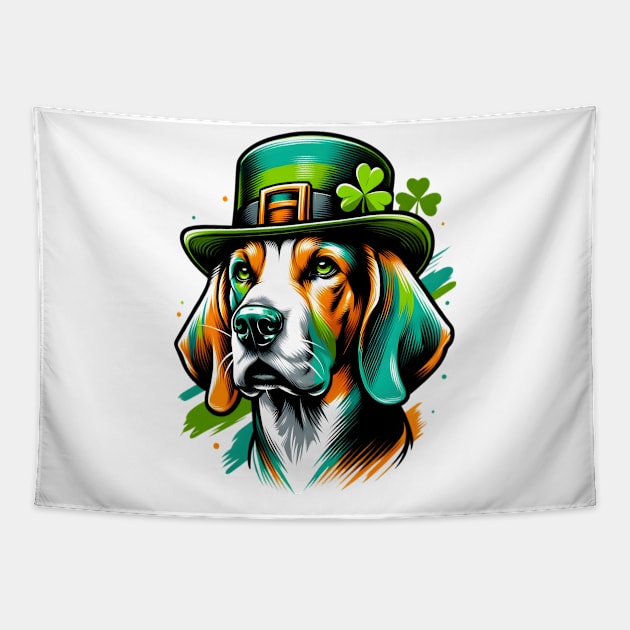 Treeing Walker Coonhound Celebrates St Patrick's Day Tapestry by ArtRUs