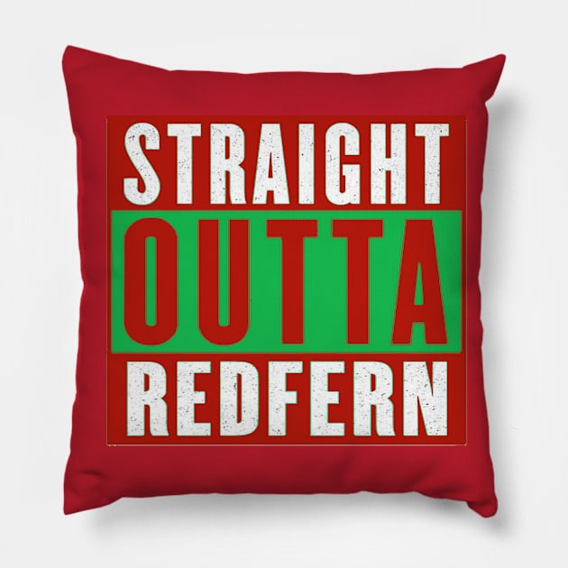 South Sydney Rabbitohs - STRAIGHT OUTTA REDFERN (Red) Pillow by OG Ballers