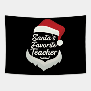 Santa's Favorite Teacher Christmas Funny Xmas Gift Tapestry