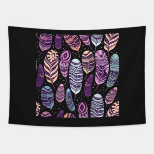 Feathers Colorful Aesthetic Pattern Tapestry