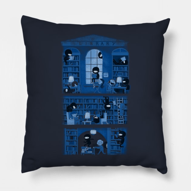 Silence in the library Pillow by Queenmob