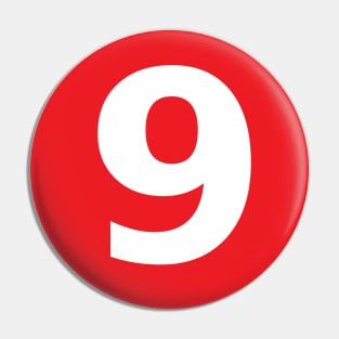 Number 9 Big Red Dot Letters & Numbers Pin