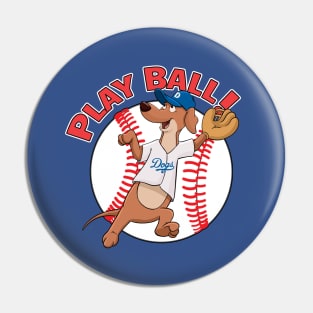 Dodgers Baseball Mascot Dodger Dog Pin