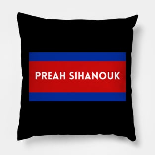 Preah Sihanouk City in Cambodian Flag Colors Pillow