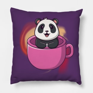 A Cup Cute Panda - Adorable Panda - Kawaii Panda Pillow