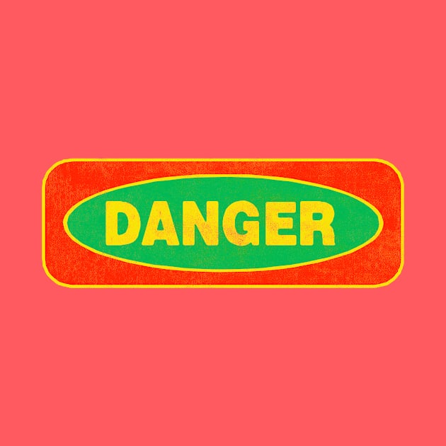 Danger - red & yellow on green by BrownWoodRobot