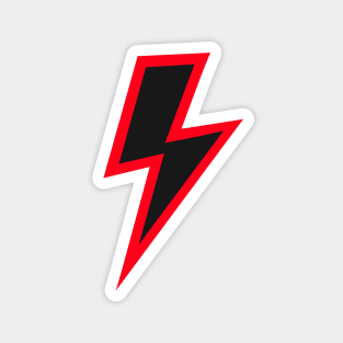 Black Lightning Bolt with Red Outline Magnet