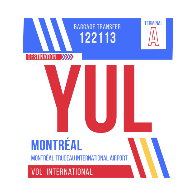 Montreal (YUL) Airport Code Baggage Tag Montreal TShirt TeePublic