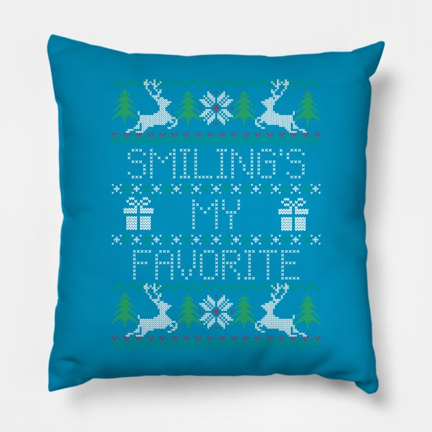 Smiling's My Favorite Sweater Pillow by Vandalay Industries