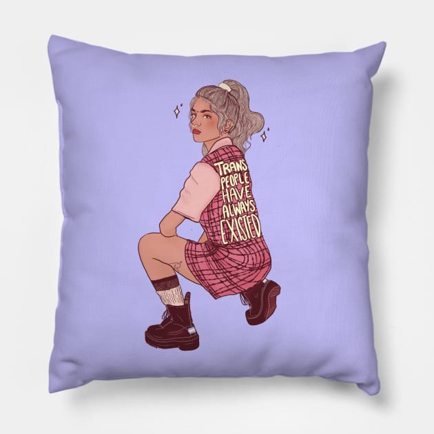 Trans People Have Always Existed Pillow by Liberal Jane Illustration