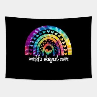 World's Okayest Mom Funny Design Tapestry