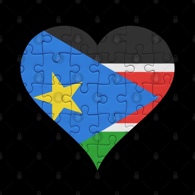 South Sudanese Jigsaw Puzzle Heart Design - Gift for South Sudanese With South Sudan Roots by Country Flags