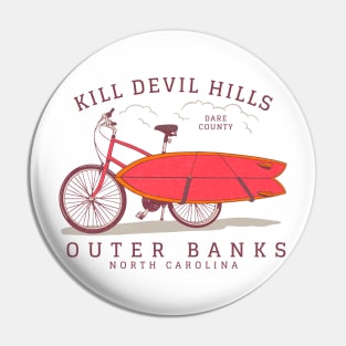 Kill Devil Hills, NC Summer Vacation Bike and Surfboard Pin