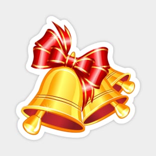 Golden Christmas bells Magnet