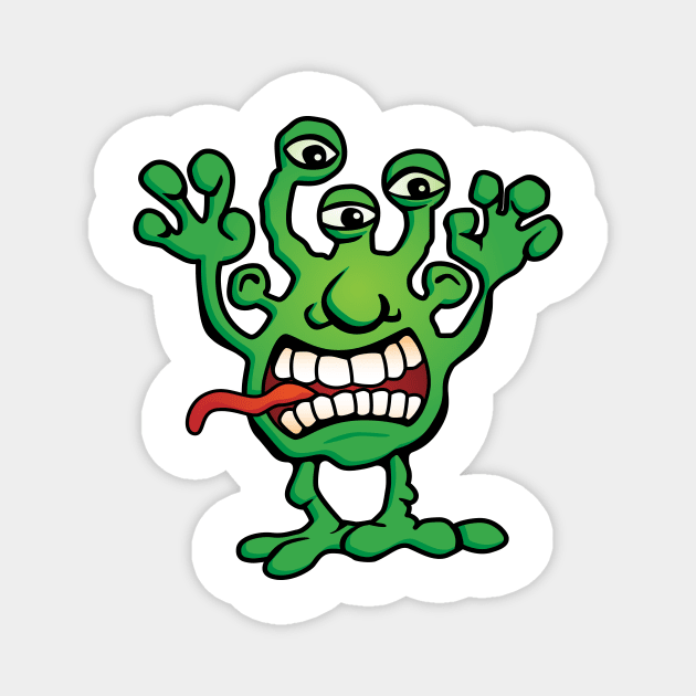 Cartoon Monster Alien Magnet by hobrath