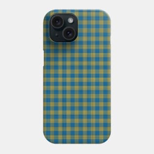 Blue / Yellow / Green "Fabric" check pattern - version two Phone Case