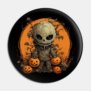 Evil Pumpkin Doll Halloween Pin