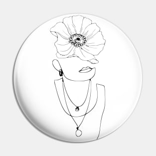 Woman face drawing Pin