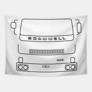 Scammell S26 classic lorry black outline graphic Tapestry