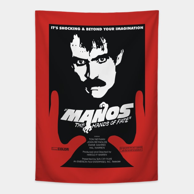 Manos The Hands of Fate Movie Poster Tapestry by Movie Vigilante